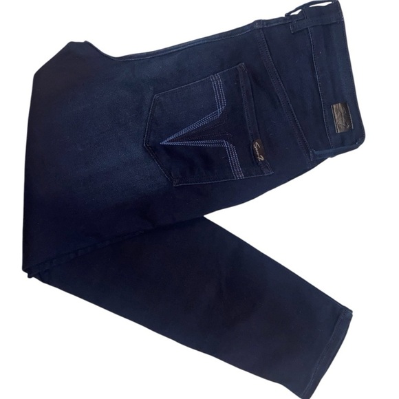 Seven7 Brand Ladies High Rise Skinny Crop Skin Fit Denim Jeans in Dk Blue SZ 10 - Picture 3 of 6